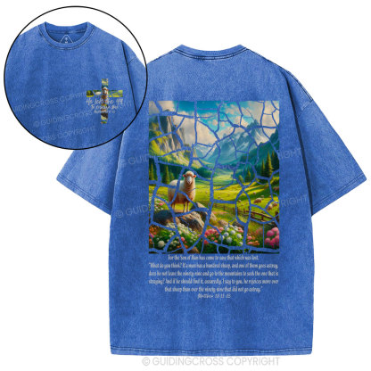 Parable of the Lost Sheep Christian Washed T-Shirt