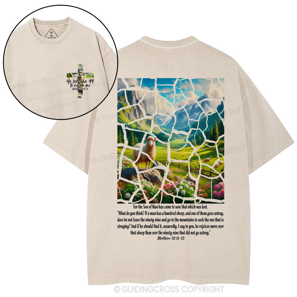 Parable of the Lost Sheep Christian Washed T-Shirt