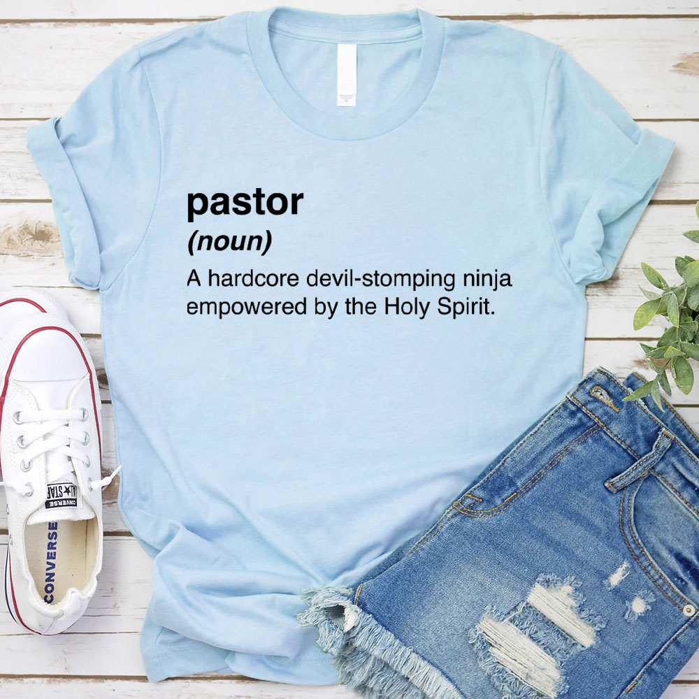 Pastor A Hardcore Devil-stomping Ninja Empowered The Holy Spirirt Christian T-Shirt