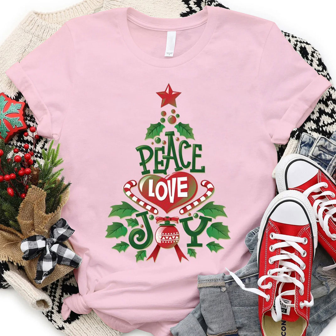 Peace And Love Christian Christmas T-Shirt