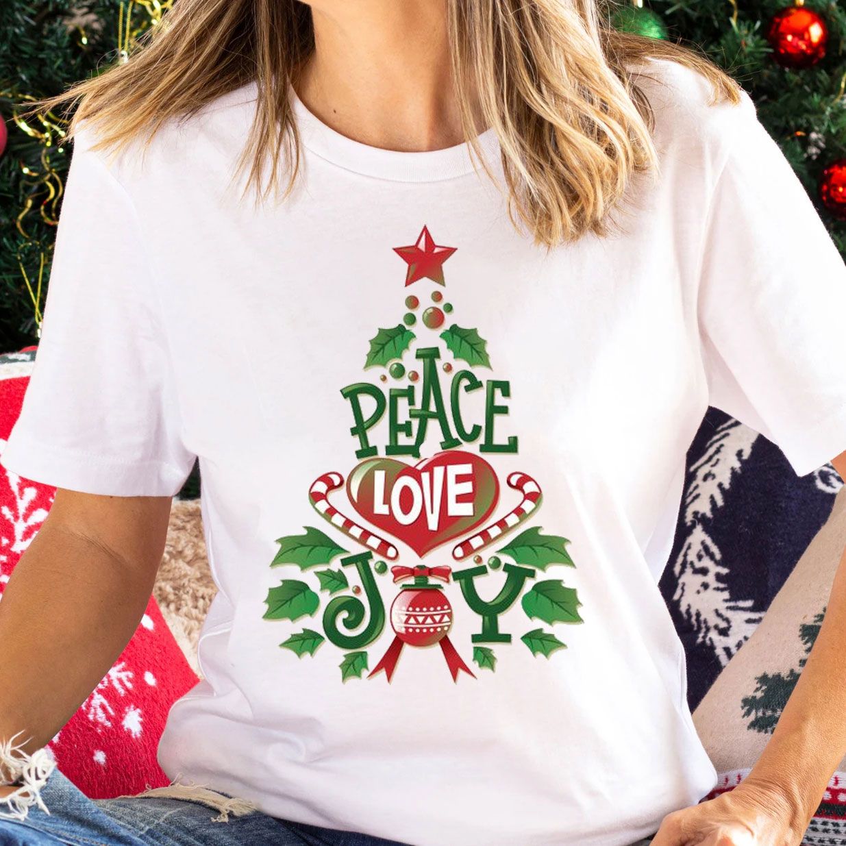 Peace And Love Christian Christmas T-Shirt