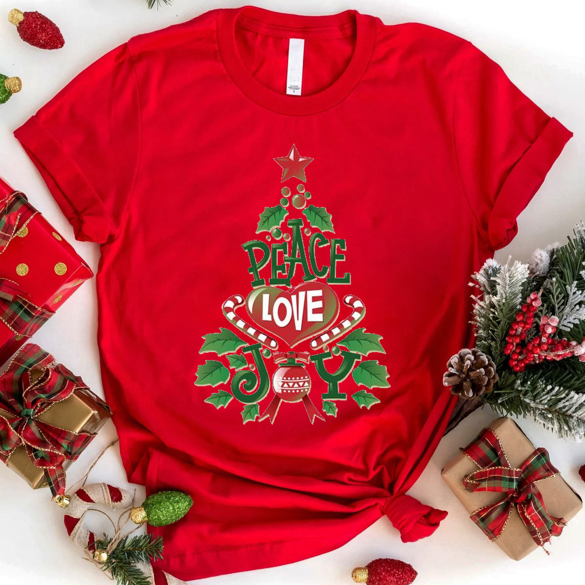 Peace And Love Christian Christmas T-Shirt