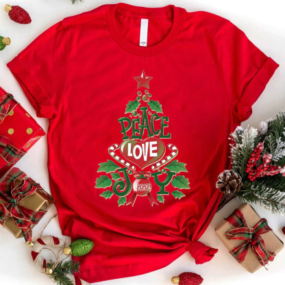 Peace And Love Christian Christmas T-Shirt