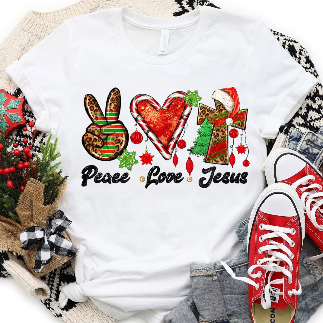 Peace And Love Christian Christmas T-Shirt