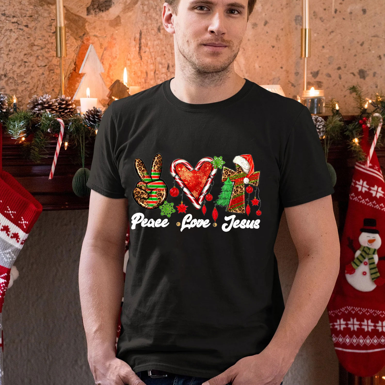 Peace And Love Christian Christmas T-Shirt