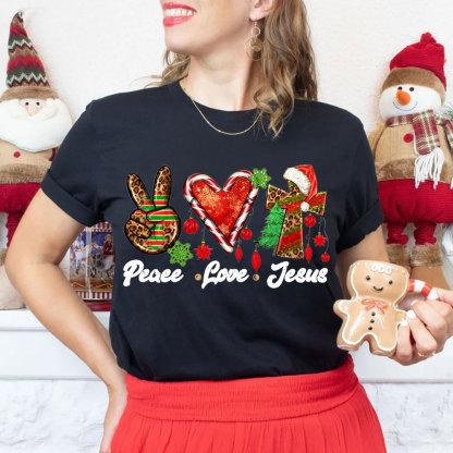 Peace And Love Christian Christmas T-Shirt