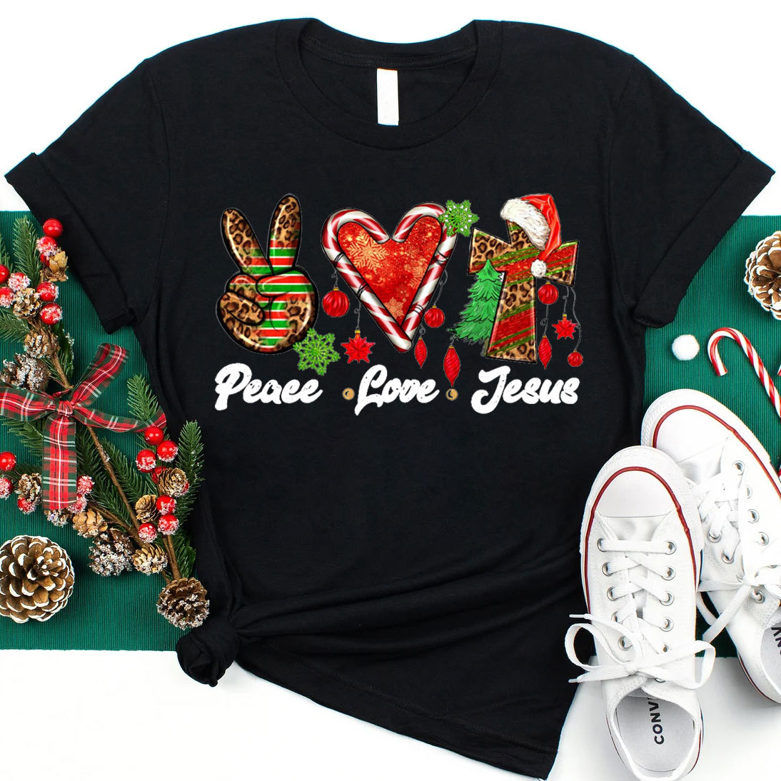 Peace And Love Christian Christmas T-Shirt
