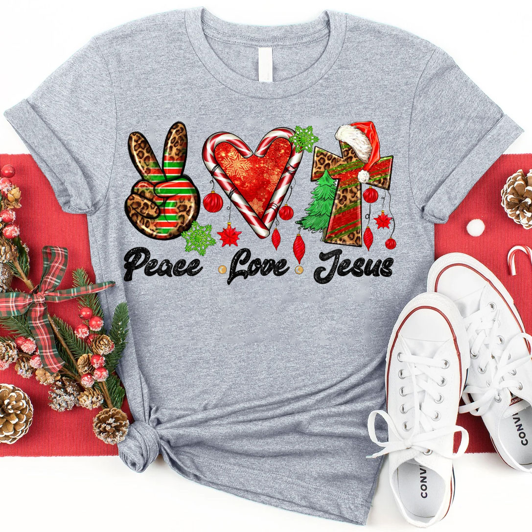 Peace And Love Christian Christmas T-Shirt