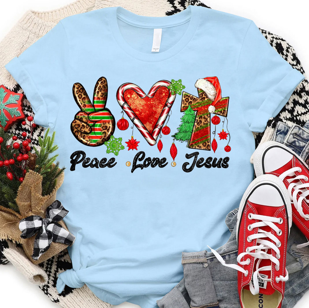 Peace And Love Christian Christmas T-Shirt