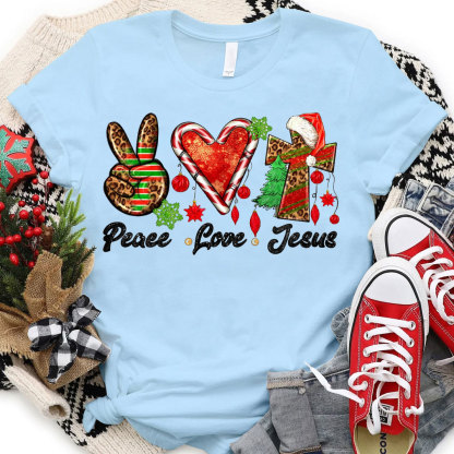 Peace And Love Christian Christmas T-Shirt