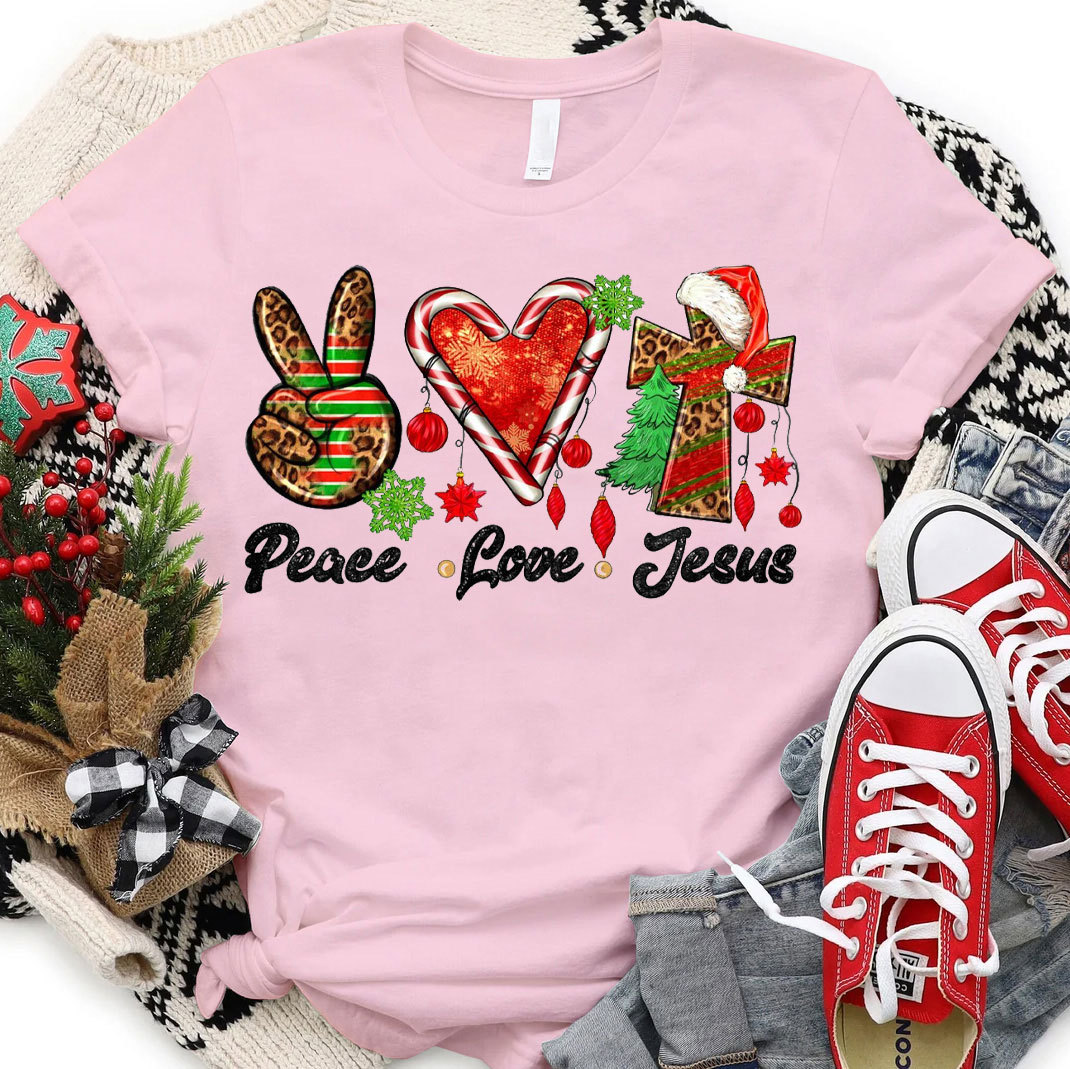 Peace And Love Christian Christmas T-Shirt