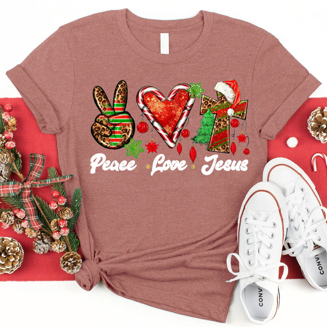 Peace And Love Christian Christmas T-Shirt