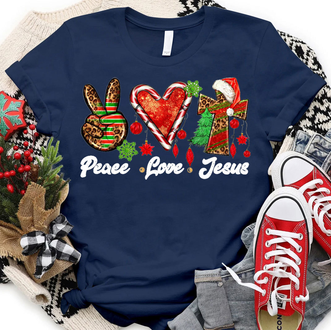Peace And Love Christian Christmas T-Shirt