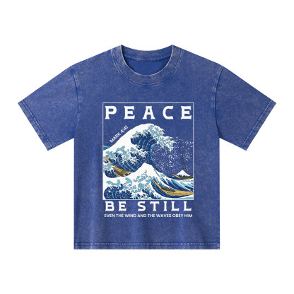 Peace Be Still Christian Kid Washed T-Shirt