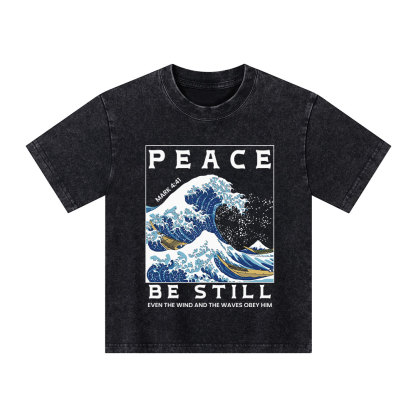 Peace Be Still Christian Kid Washed T-Shirt