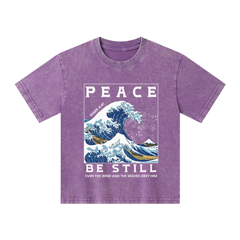 Peace Be Still Christian Kid Washed T-Shirt