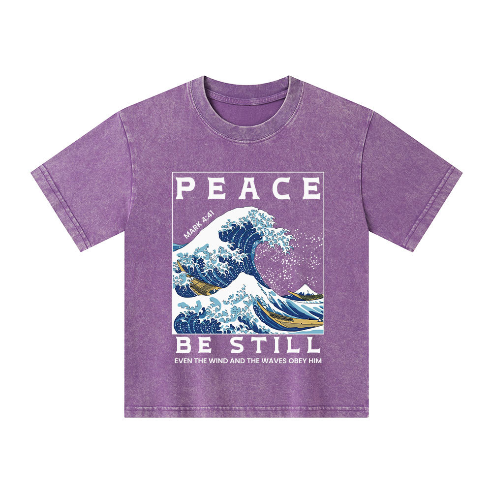 Peace Be Still Christian Kid Washed T-Shirt