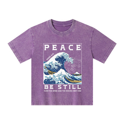 Peace Be Still Christian Kid Washed T-Shirt