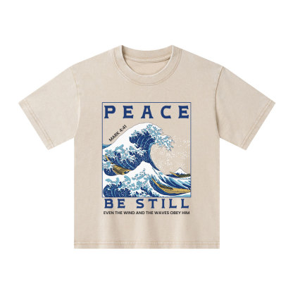 Peace Be Still Christian Kid Washed T-Shirt
