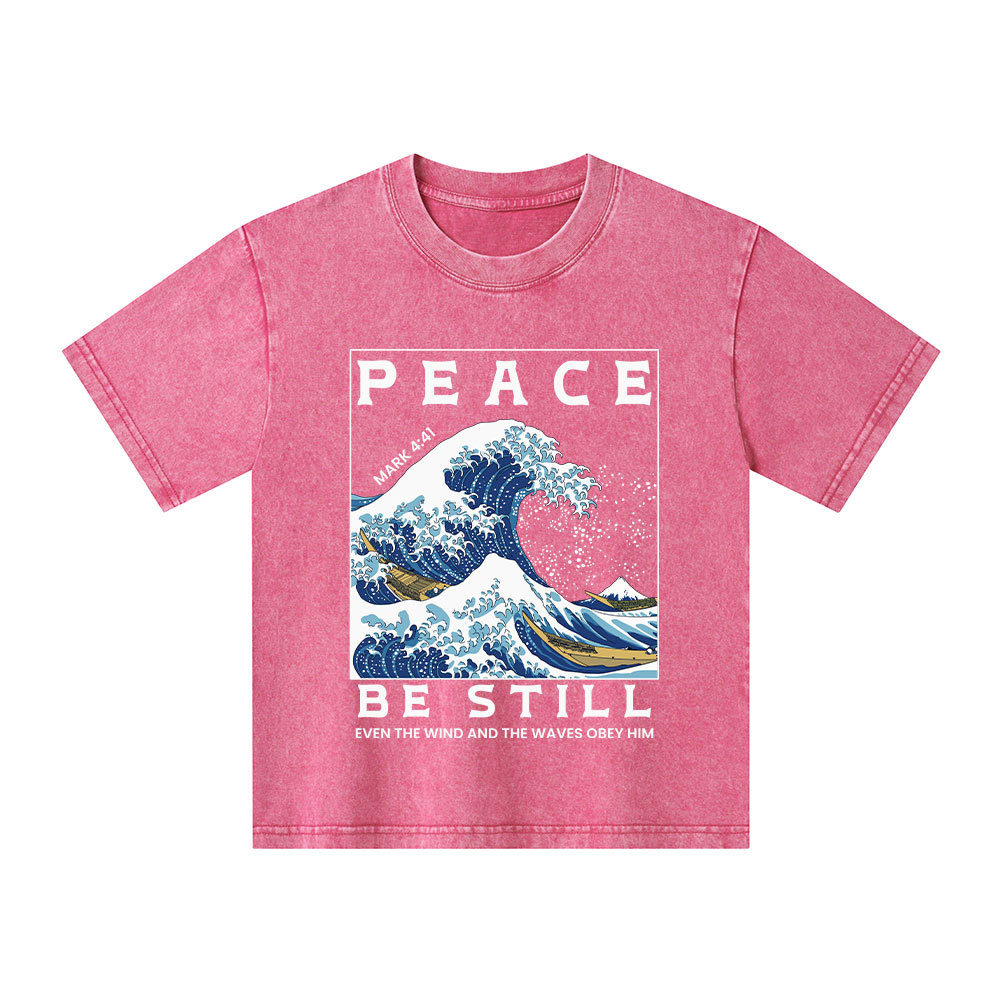 Peace Be Still Christian Kid Washed T-Shirt
