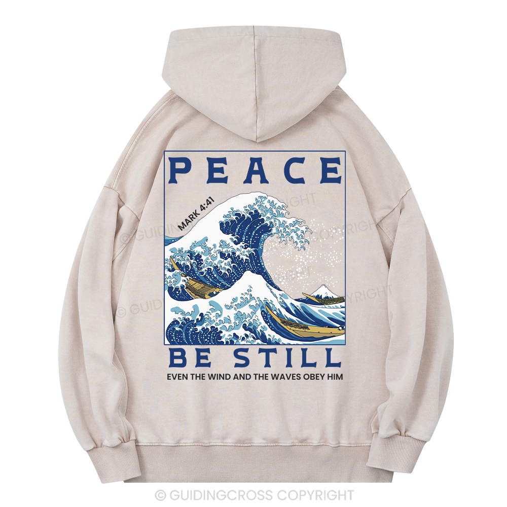 Peace Be Still Christian Washed Hoodie