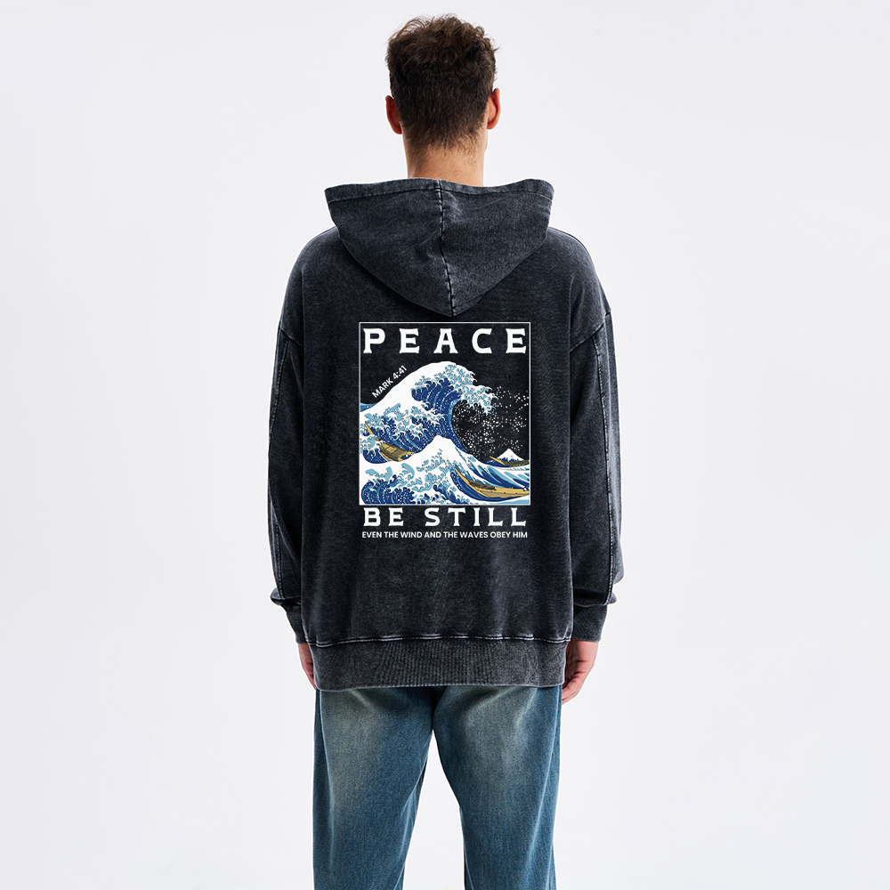 Peace Be Still Christian Washed Hoodie