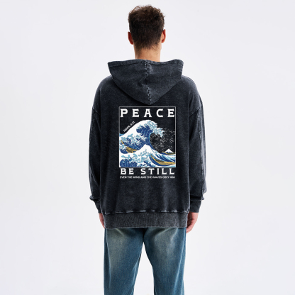 Peace Be Still Christian Washed Hoodie