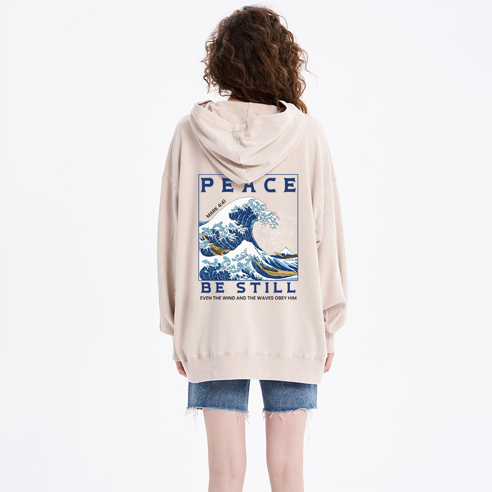Peace Be Still Christian Washed Hoodie