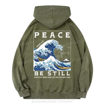 Peace Be Still Christian Washed Hoodie