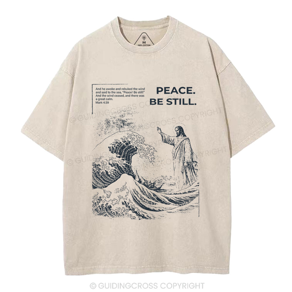 Peace Be Still Christian Washed T-Shirt