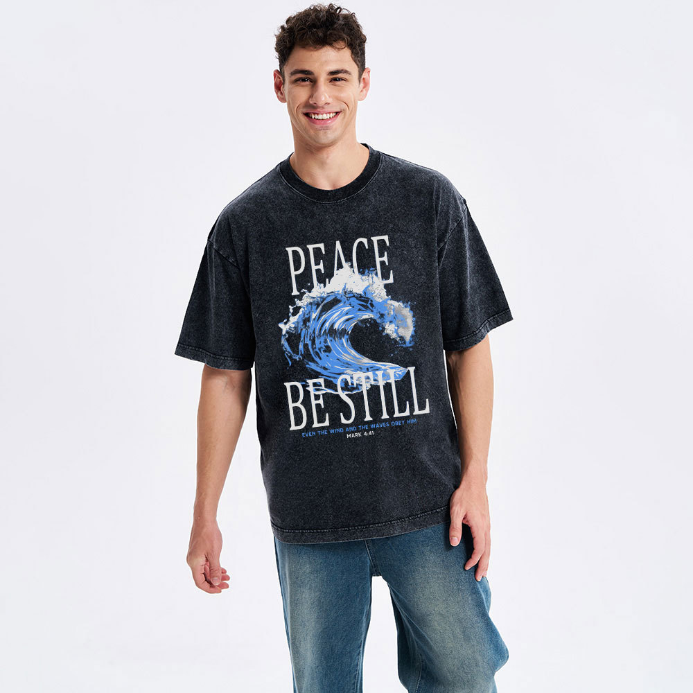 Peace Be Still Christian Washed T-Shirt