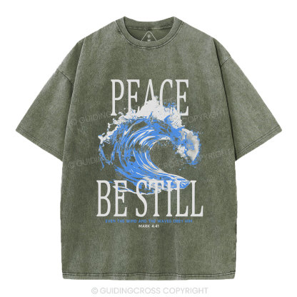 Peace Be Still Christian Washed T-Shirt