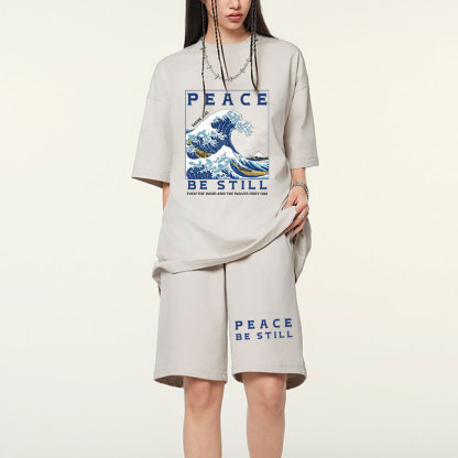 Peace Be Still Christian Washed T-Shirt & Shorts