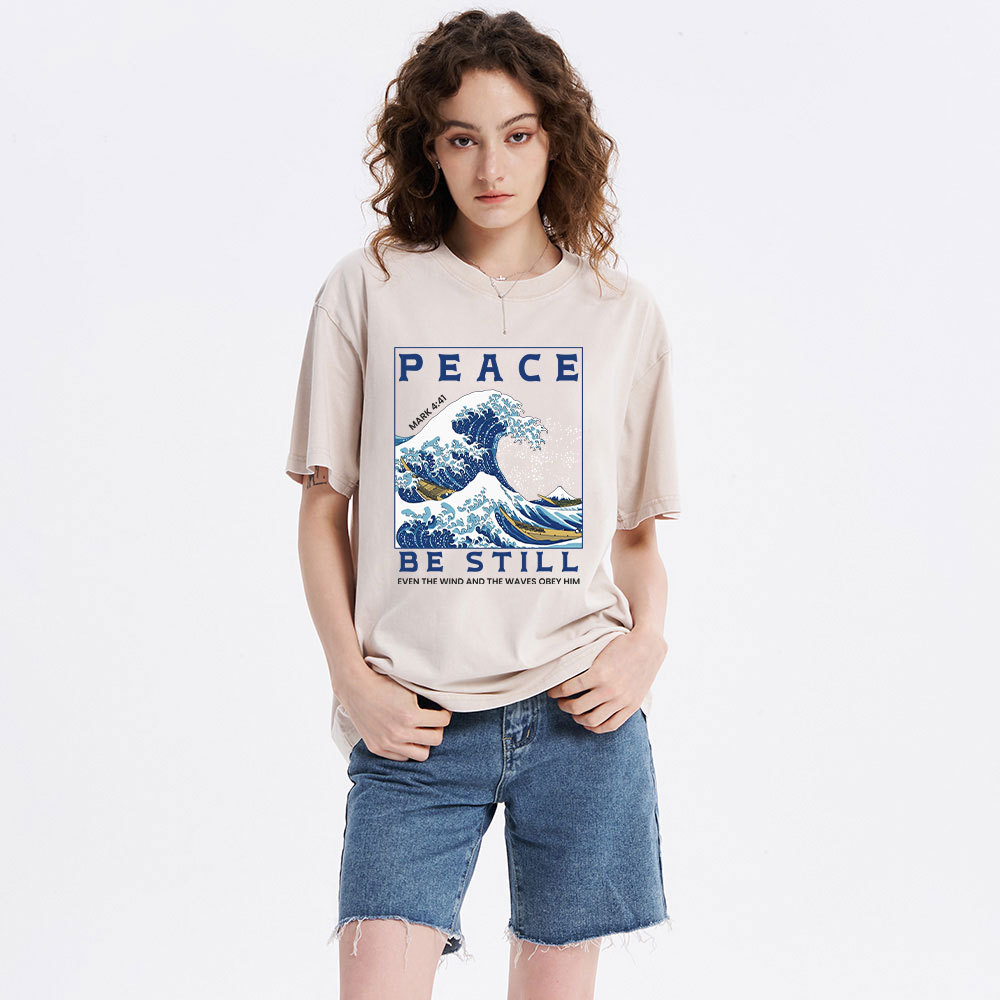 Peace Be Still Christian Washed T-Shirt