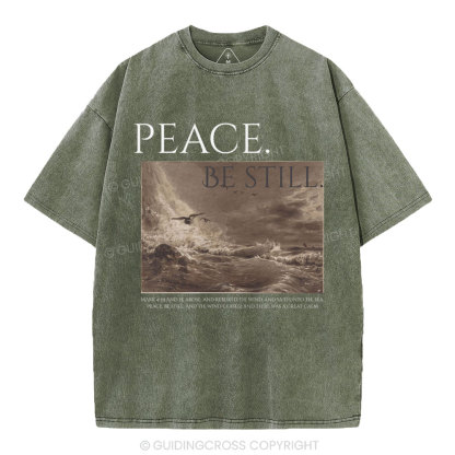 Peace Be Still Christian Washed T-Shirt