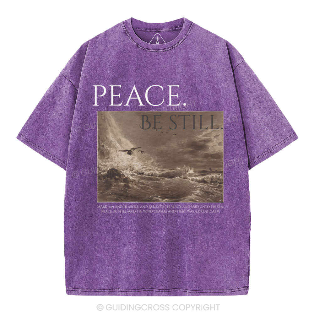 Peace Be Still Christian Washed T-Shirt