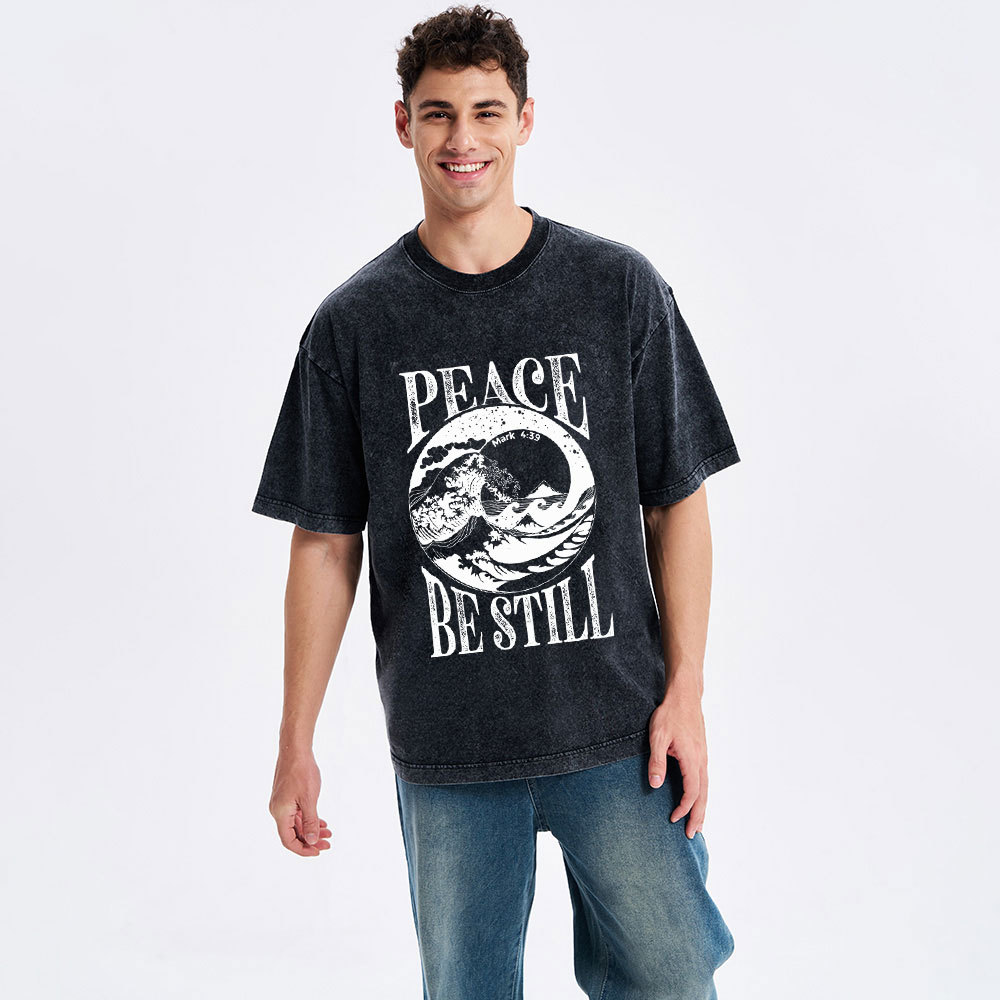 Peace Be Still Christian Washed T-Shirt