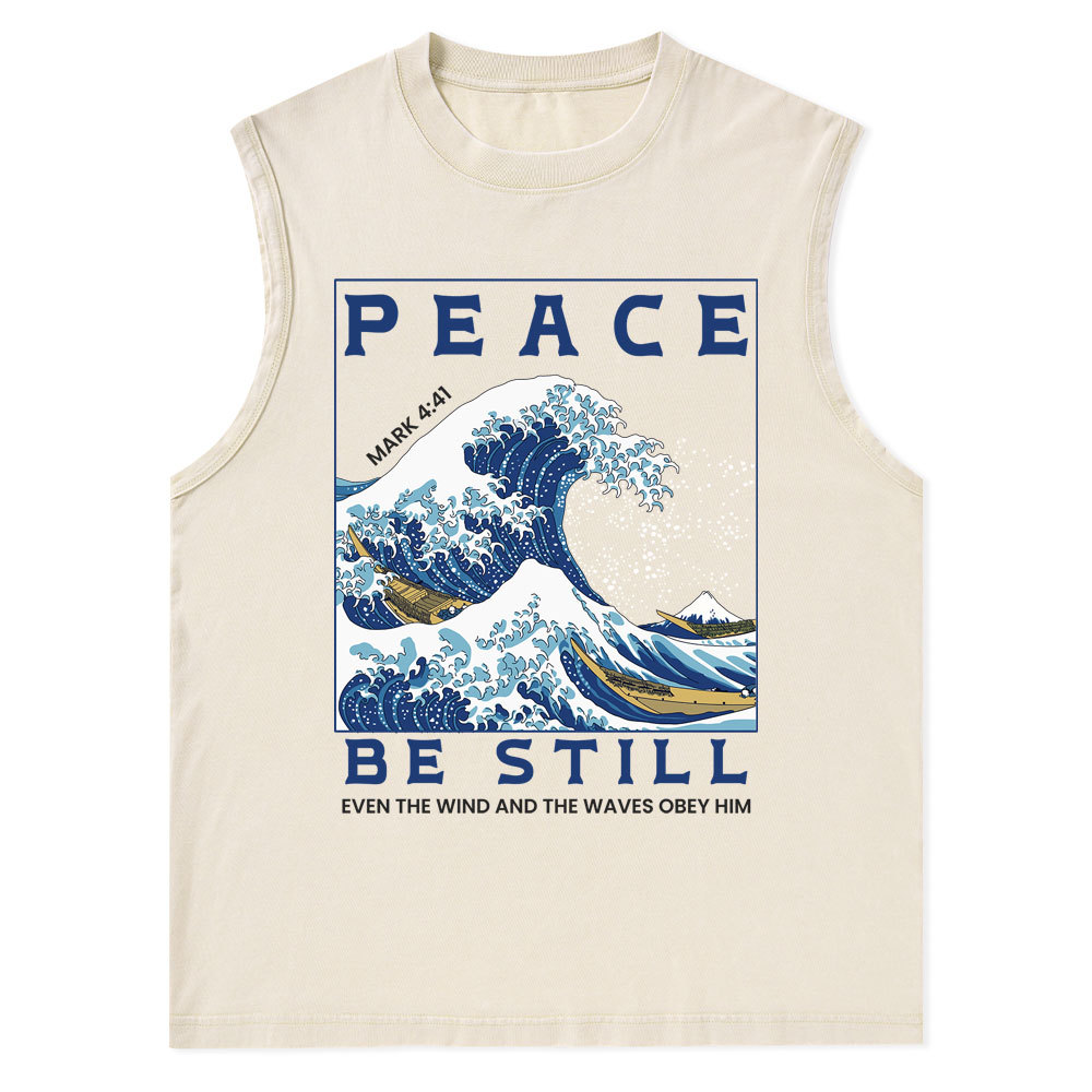 Peace Be Still Christian Washed Tank Top