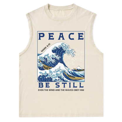 Peace Be Still Christian Washed Tank Top