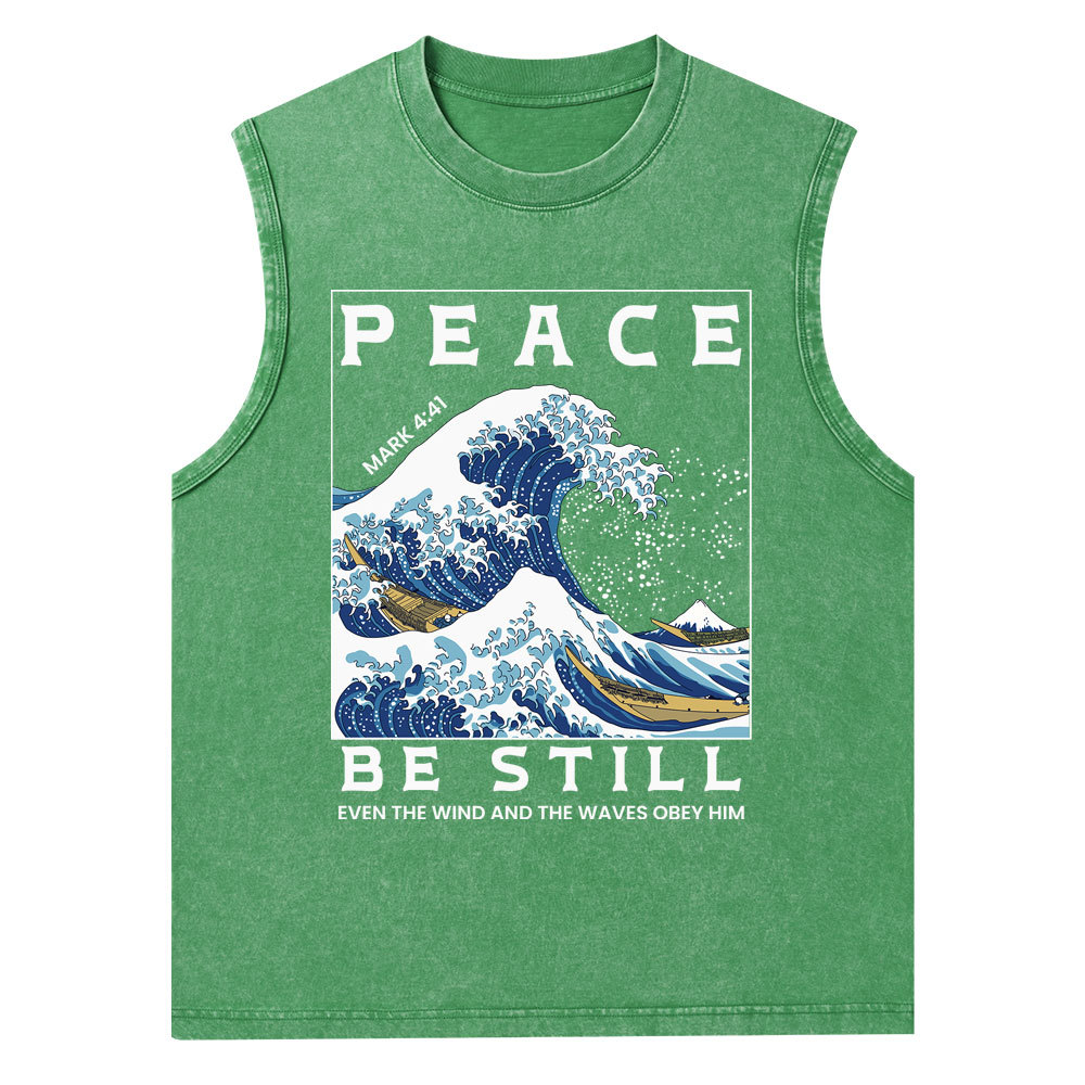 Peace Be Still Christian Washed Tank Top