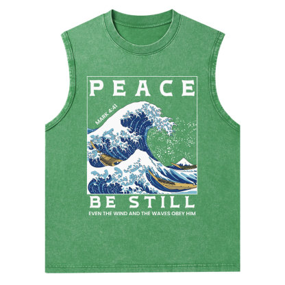 Peace Be Still Christian Washed Tank Top