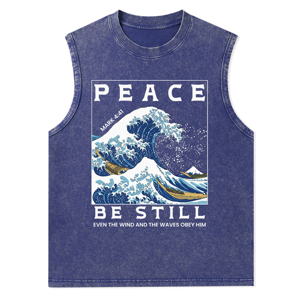 Peace Be Still Christian Washed Tank Top
