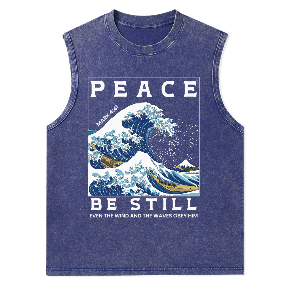 Peace Be Still Christian Washed Tank Top