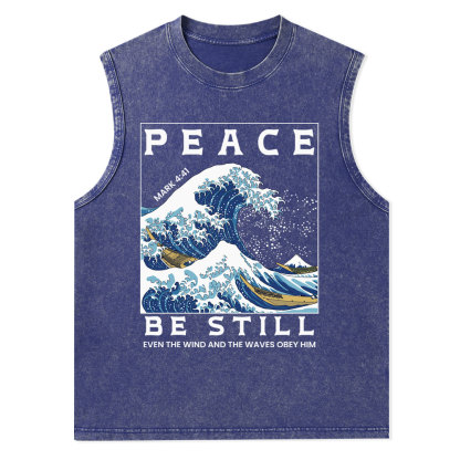 Peace Be Still Christian Washed Tank Top
