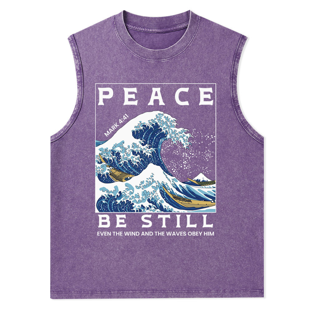 Peace Be Still Christian Washed Tank Top
