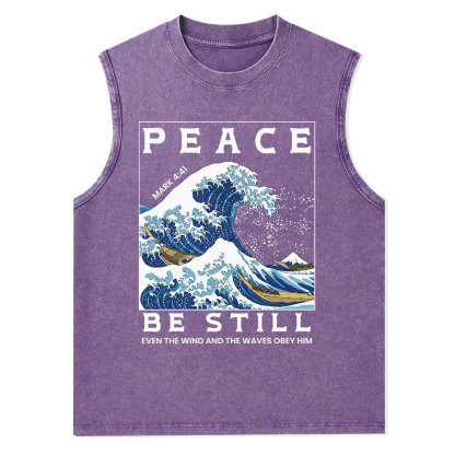Peace Be Still Christian Washed Tank Top