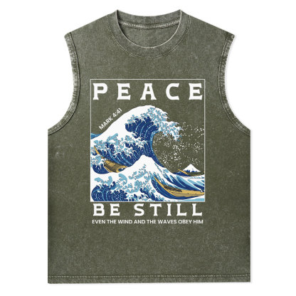 Peace Be Still Christian Washed Tank Top