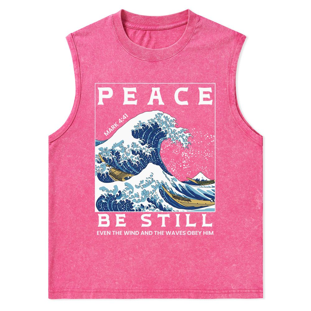 Peace Be Still Christian Washed Tank Top