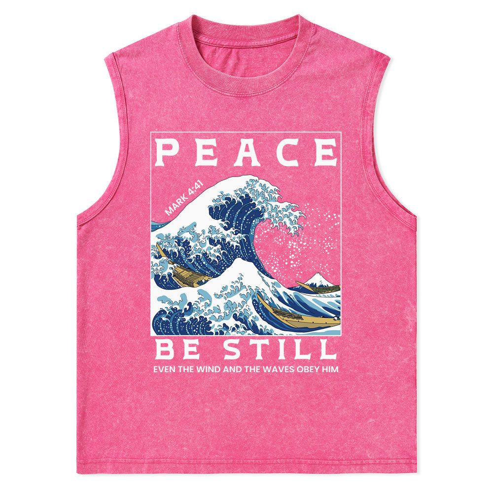 Peace Be Still Christian Washed Tank Top