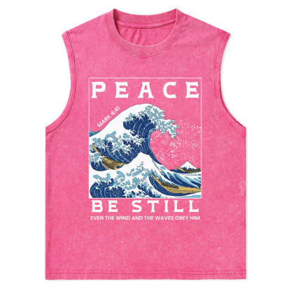 Peace Be Still Christian Washed Tank Top